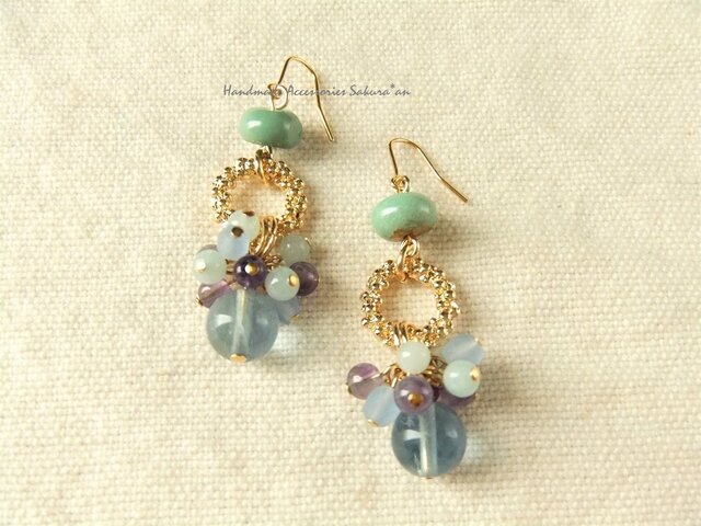 Pierces or Earrings フローライト(P0757)の画像1枚目