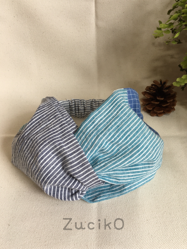 《送料無料》ハーフリネンのクロスターバン ヘアバンドの画像1枚目