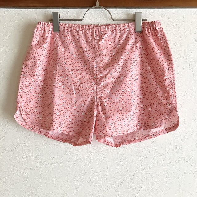 ★送料無料★可愛いハギレのショートパンツ:L(米パンダ:ピンク)の画像1枚目