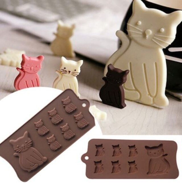送料無料 猫シリコンモールドの画像1枚目