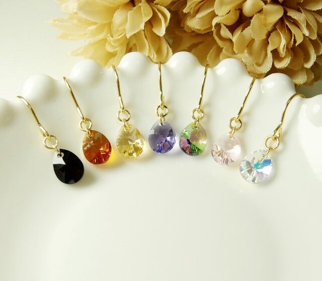 *P300*スワロフスキー☆プチピアス(全7色)(小)の画像1枚目