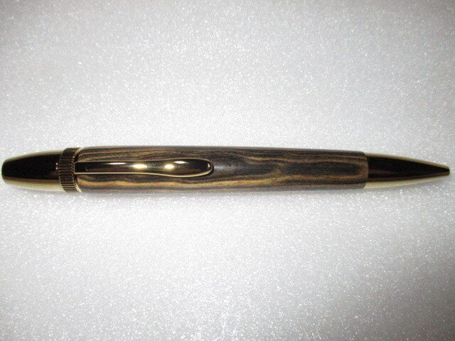 斑入り黒檀(ペールムーンエボニー) 回転式ロングパトリオットボールペン 希少材の画像1枚目