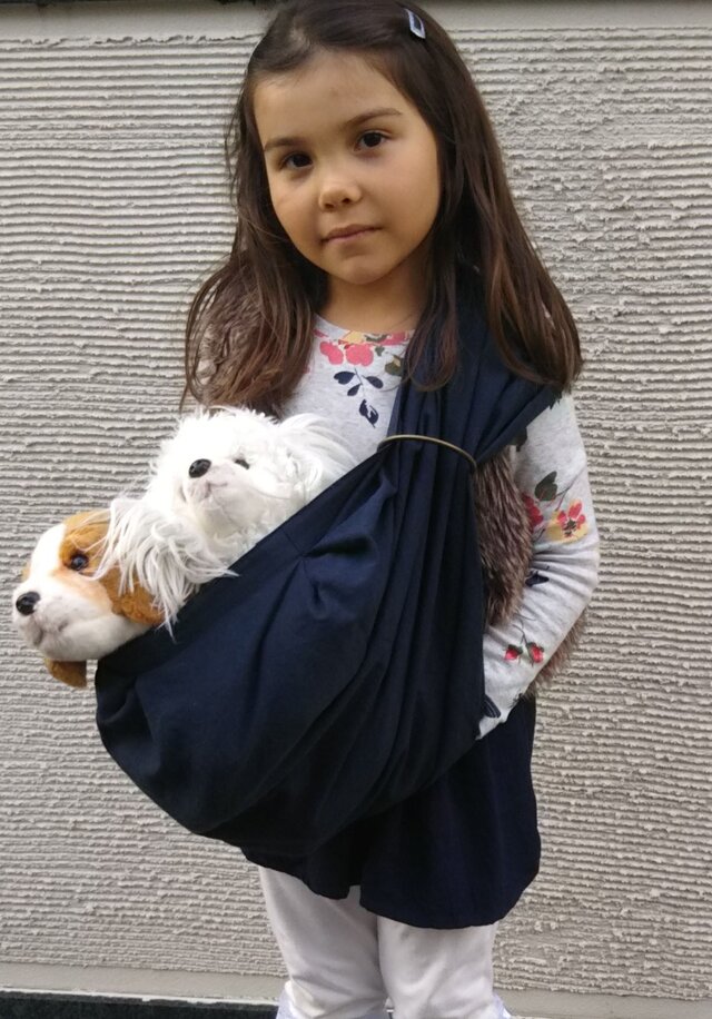 犬用抱っこ紐 ネイビーの画像1枚目