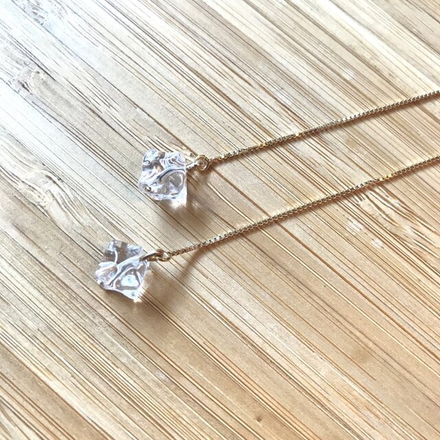 氷×chainピアス【14KGF】の画像1枚目