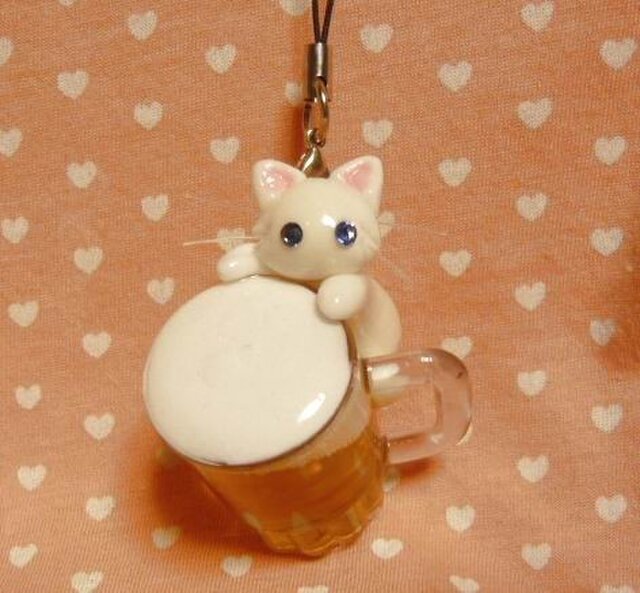 にゃんこのしっぽ○生ビールストラップ○ターキッシュアンゴラの画像1枚目
