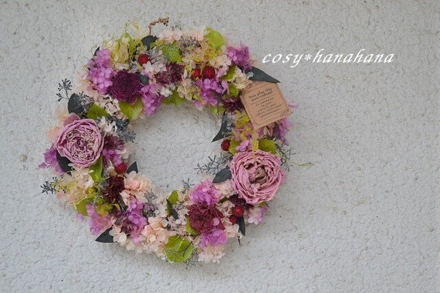 華やぎのsummerピンクwreathの画像1枚目