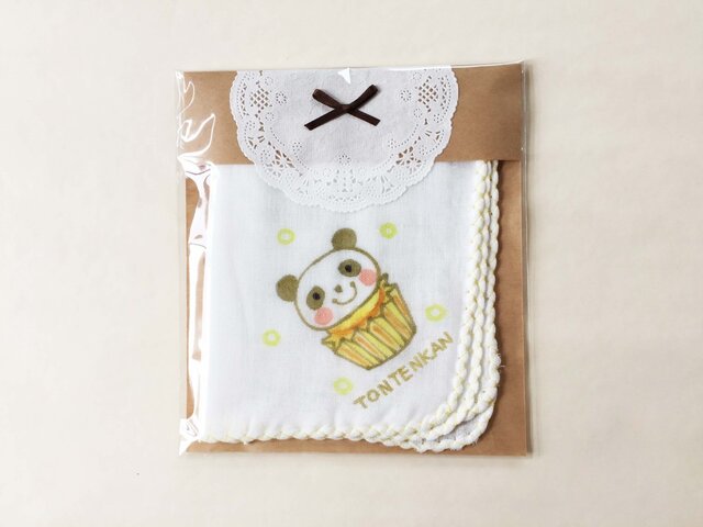 名入れガーゼ パンダのカップケーキの画像1枚目