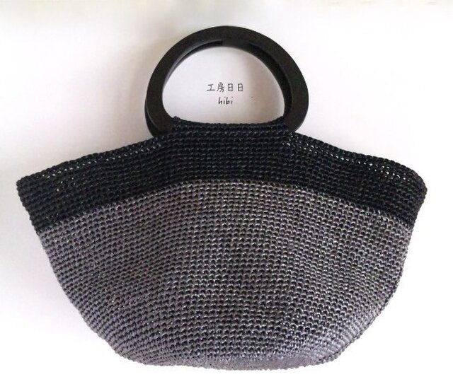 『hibi』bicolor-tote(エコ*黒×グレー)の画像1枚目