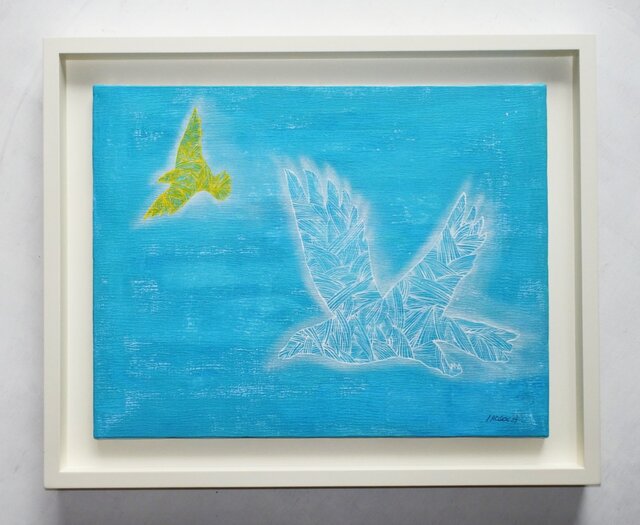 幻想鷲 額装済みF6サイズ絵画の画像1枚目