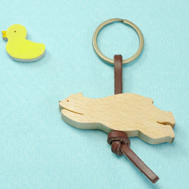 スイミングクマ / 熊　木のキーリング