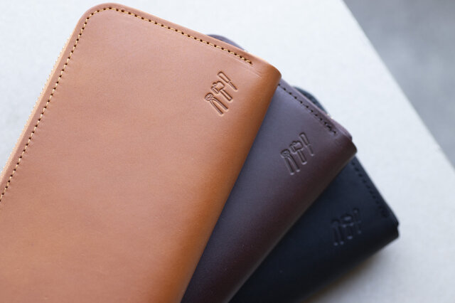 姫路産アラバスタレザー ラウンドファスナー長財布 牛革 グリーン 緑