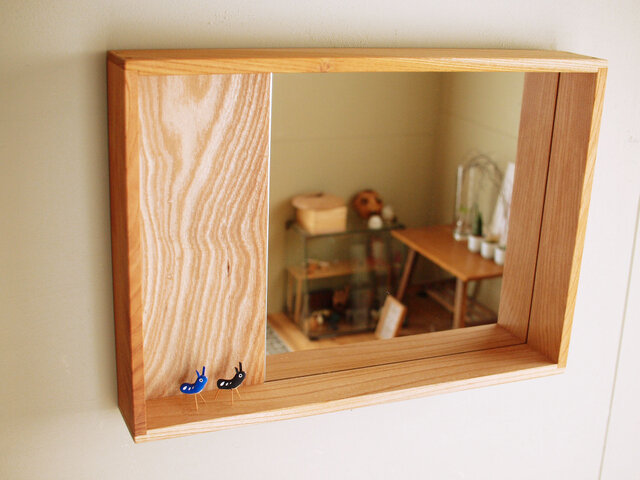 木製 箱鏡　欅（ケヤキ）材9の画像1枚目