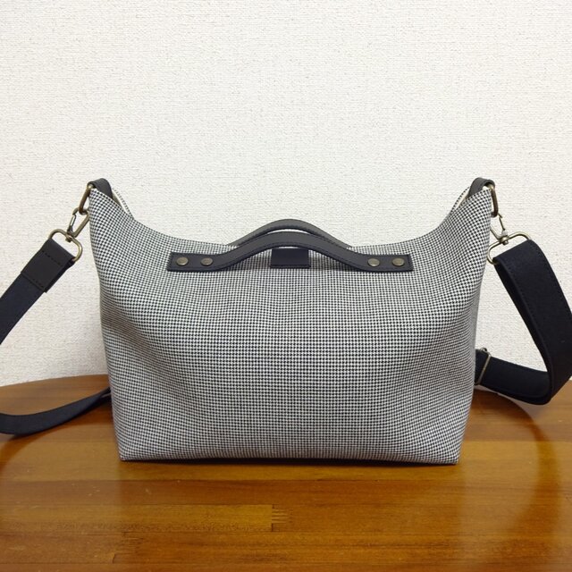 2WAYショルダー BOX S(千鳥格子)☆受注製作☆の画像1枚目