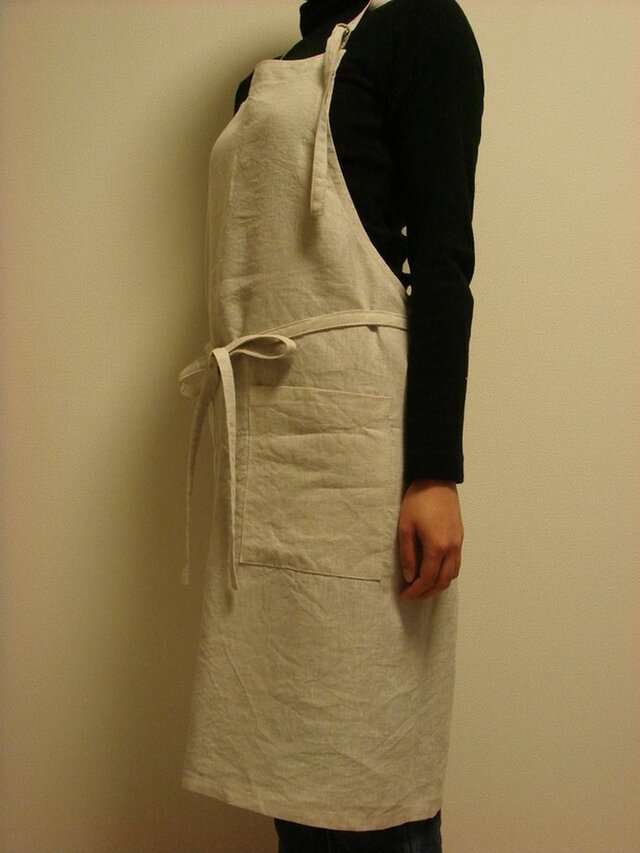 ☆Aさまオーダー品♪100％リネン　生成りのエプロン☆