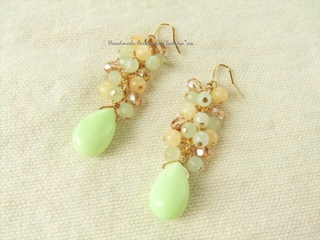 Pierces or Earrings レモンクリソプレーズ(P0763)の画像1枚目
