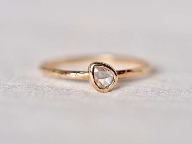 Old Rose Cut Drop Diamond Ringの画像1枚目