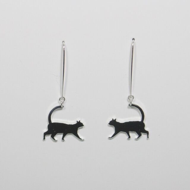 Cat-1 Pierce Silver ネコ ピアス シルバー【受注制作】の画像1枚目