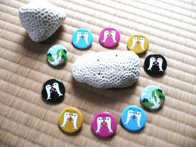 のらりんくらりんの缶バッジ2個セットの画像1枚目