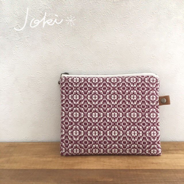 pouch[手織り小さめポーチ]ワインレッド