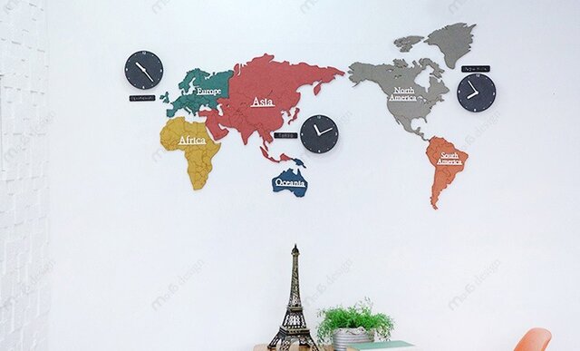 【ウォールクロック】WORLD TIME ECO MIXの画像1枚目