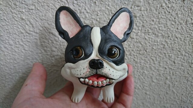 歯ぐきムキッ★フレンチブルドッグのお香立て(小物入れ)の画像1枚目