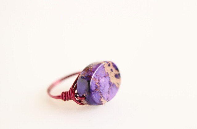 Purple ハウライト Wire Ringの画像1枚目