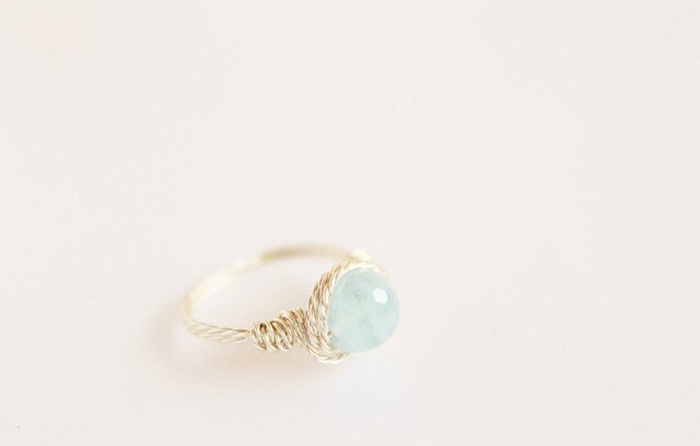 アクアマリン カット Wire Ring 2の画像1枚目