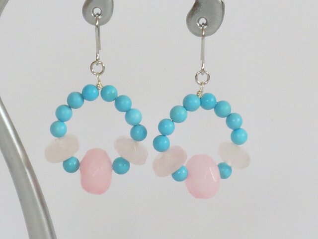 マグネサイトターコイズ ピアス | iichi 日々の暮らしを心地よくする