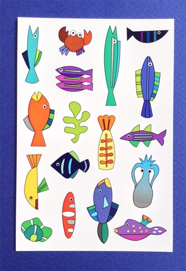 ポストカード4枚セット⑯「17fishes」の画像1枚目