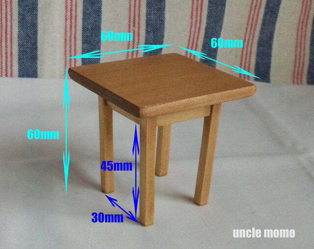 ドール用テーブル小（色：オーク） 1/12ミニチュア家具 | iichi 