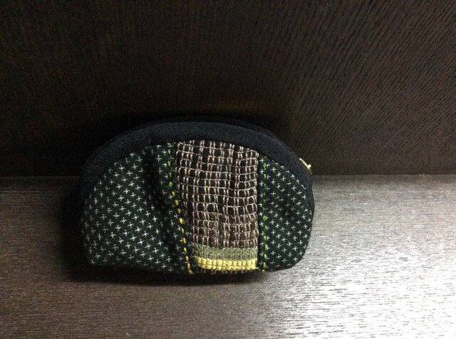 古布パッチワーク小物入れ(一部裂き織り)の画像1枚目
