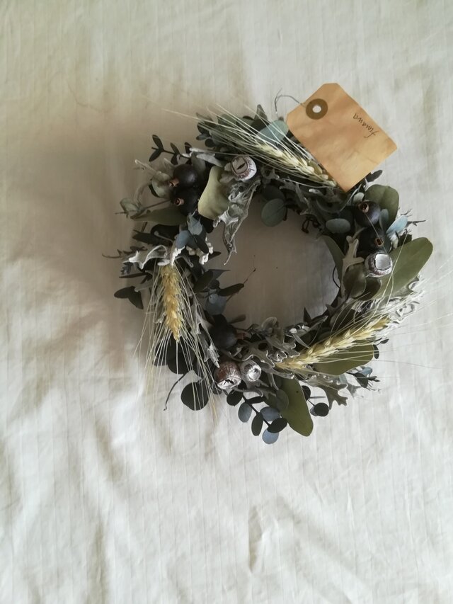 【送料無料】ダスティミラーとユーカリのwreathの画像1枚目