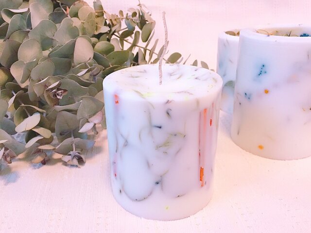 soycandle*ボタニカルキャンドル*アロマキャンドル*ドライフラワー*シナモン*ユーカリ*の画像1枚目