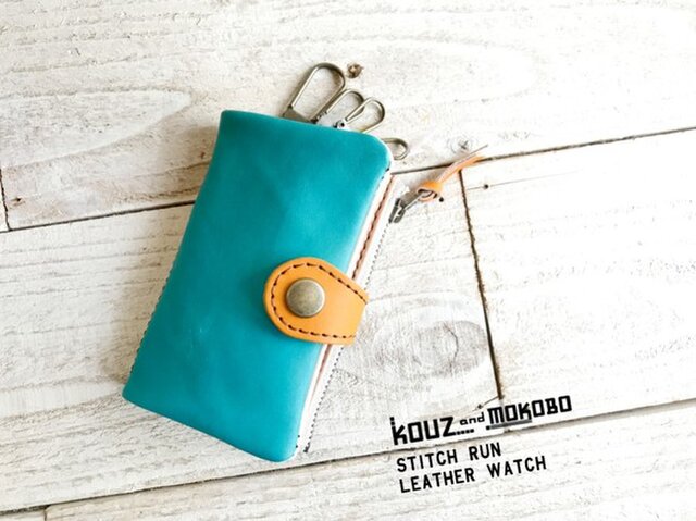 ▲POCKET 晴れ渡る空色と太陽「ポケットプランプ キーケース」カード&小銭も入る(PPK-TWC-B)の画像1枚目