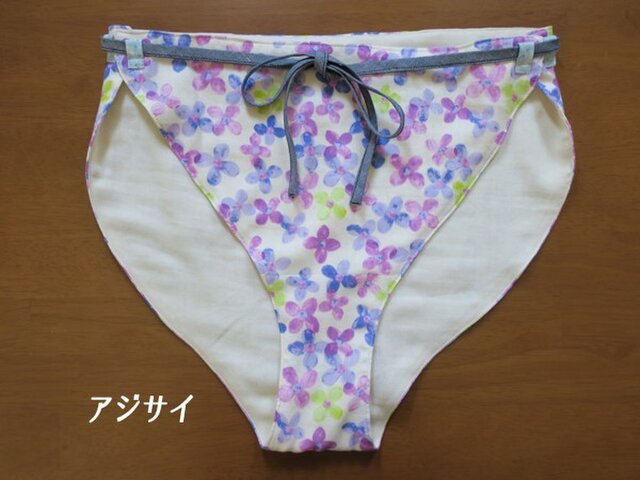 女神の和ぱんつ(ふんどしパンツ/深履き/Wガーゼ)アジサイの画像1枚目