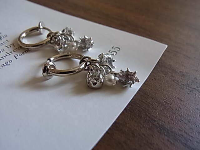 CZ setting assortフープイヤリング(ノンホールピアス)の画像1枚目