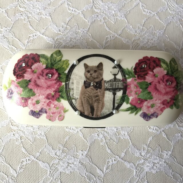 コラージュ メガネケース(ねこ1)の画像1枚目