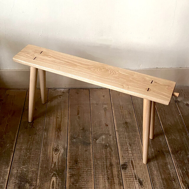 スリムベンチ ＜タモ＞（受注製作） | iichi 日々の暮らしを心地よく