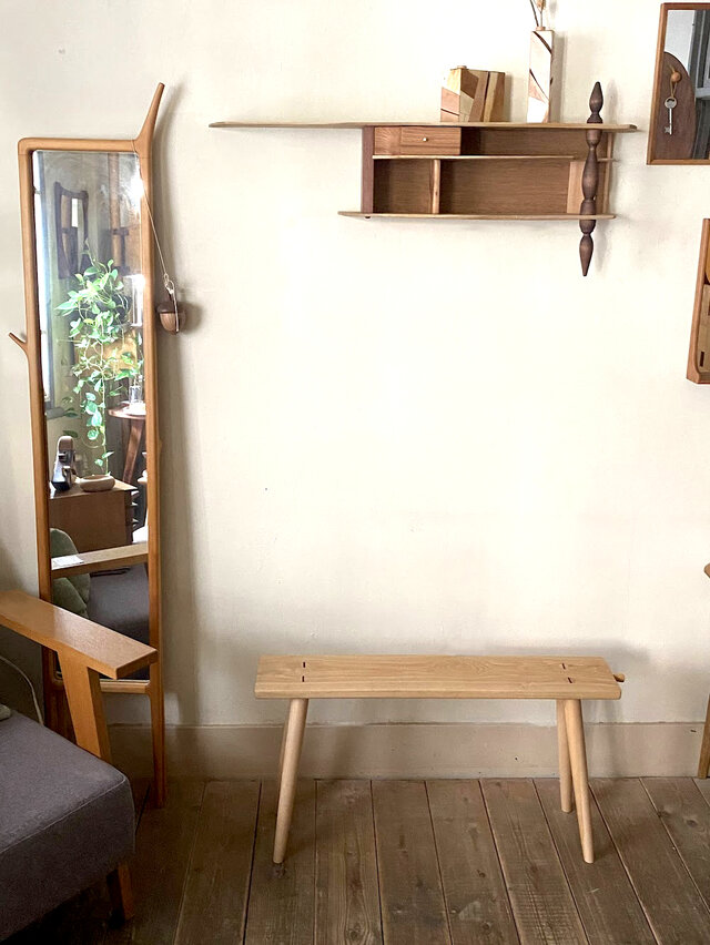 スリムベンチ ＜タモ＞（受注製作） | iichi 日々の暮らしを心地よく