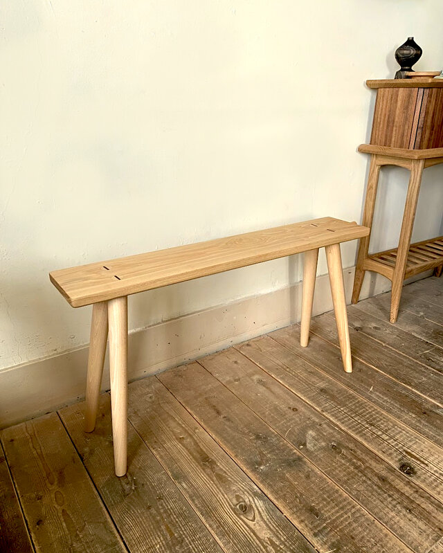 スリムベンチ ＜タモ＞（受注製作） | iichi 日々の暮らしを心地よく