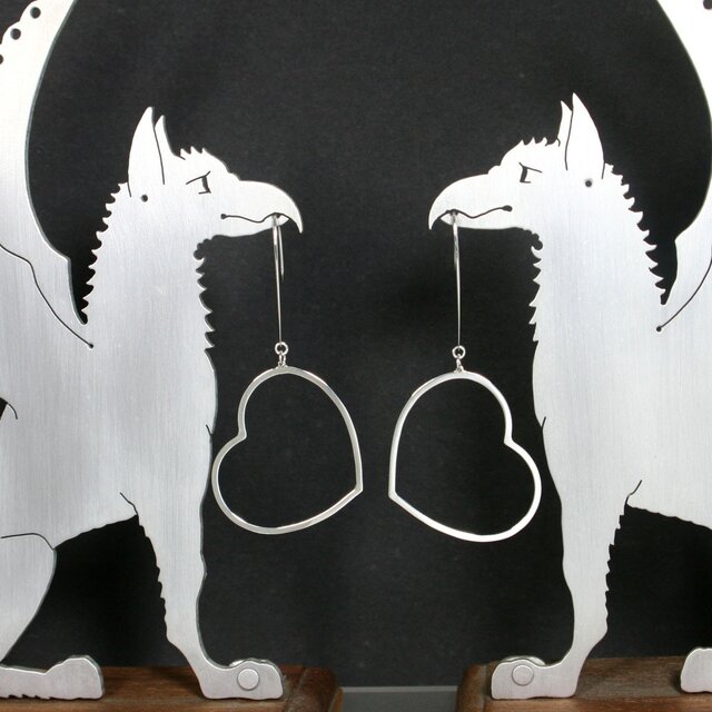 Big Heart Pierce Silver ハート ピアス シルバーの画像1枚目