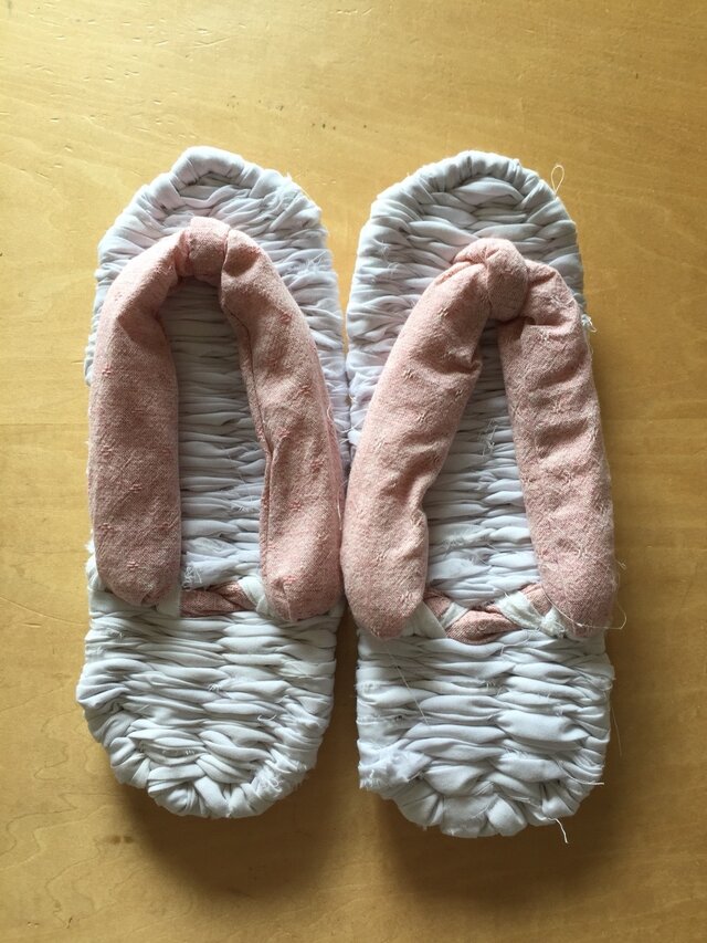 布ぞうり 鼻緒:ピンク無地 コットン 24~25cmの画像1枚目