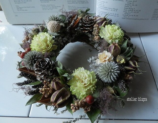 atelierBLUGRA八ヶ岳〜(新作)木の実と雑穀のWreathの画像1枚目