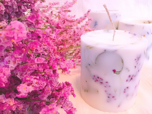 ボタニカルキャンドル*アロマキャンドル*100％ソイワックス*ドライ