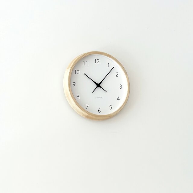 KATOMOKU muku clock 7 ナチュラル km-60NA 掛け時計 木製 無垢材