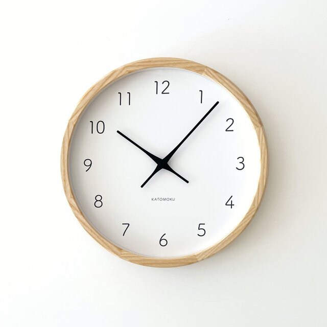 KATOMOKU muku clock 7 ナチュラル km-60NA 掛け時計 木製 無垢材
