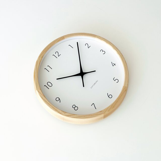 KATOMOKU muku clock 7 ナチュラル km-60NA 掛け時計 木製 無垢材