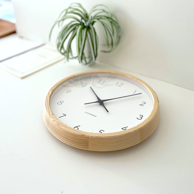 KATOMOKU muku clock 7 ナチュラル km-60NA 掛け時計 木製 無垢材