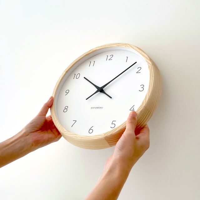 KATOMOKU muku clock 7 ナチュラル km-60NA 掛け時計 木製 無垢材