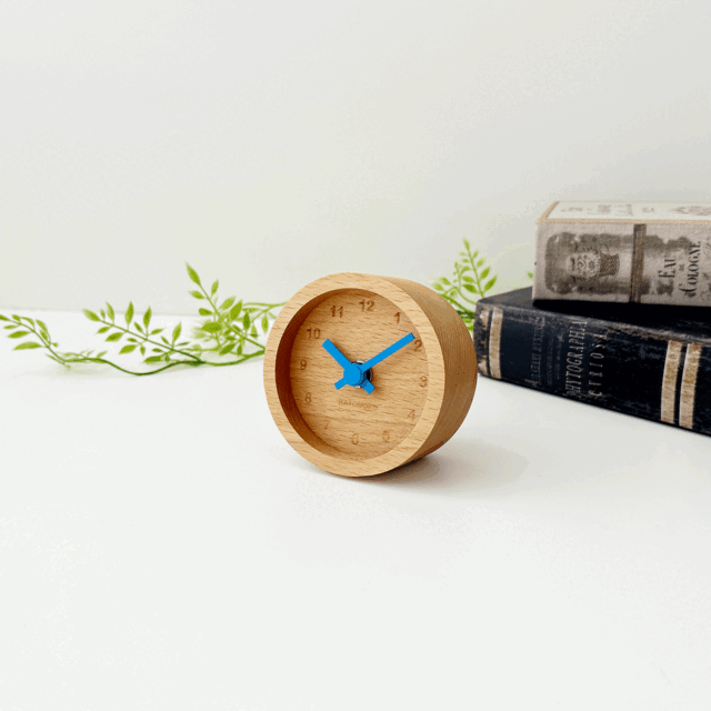 KATOMOKU muku mini clock 丸 青 km-26BL